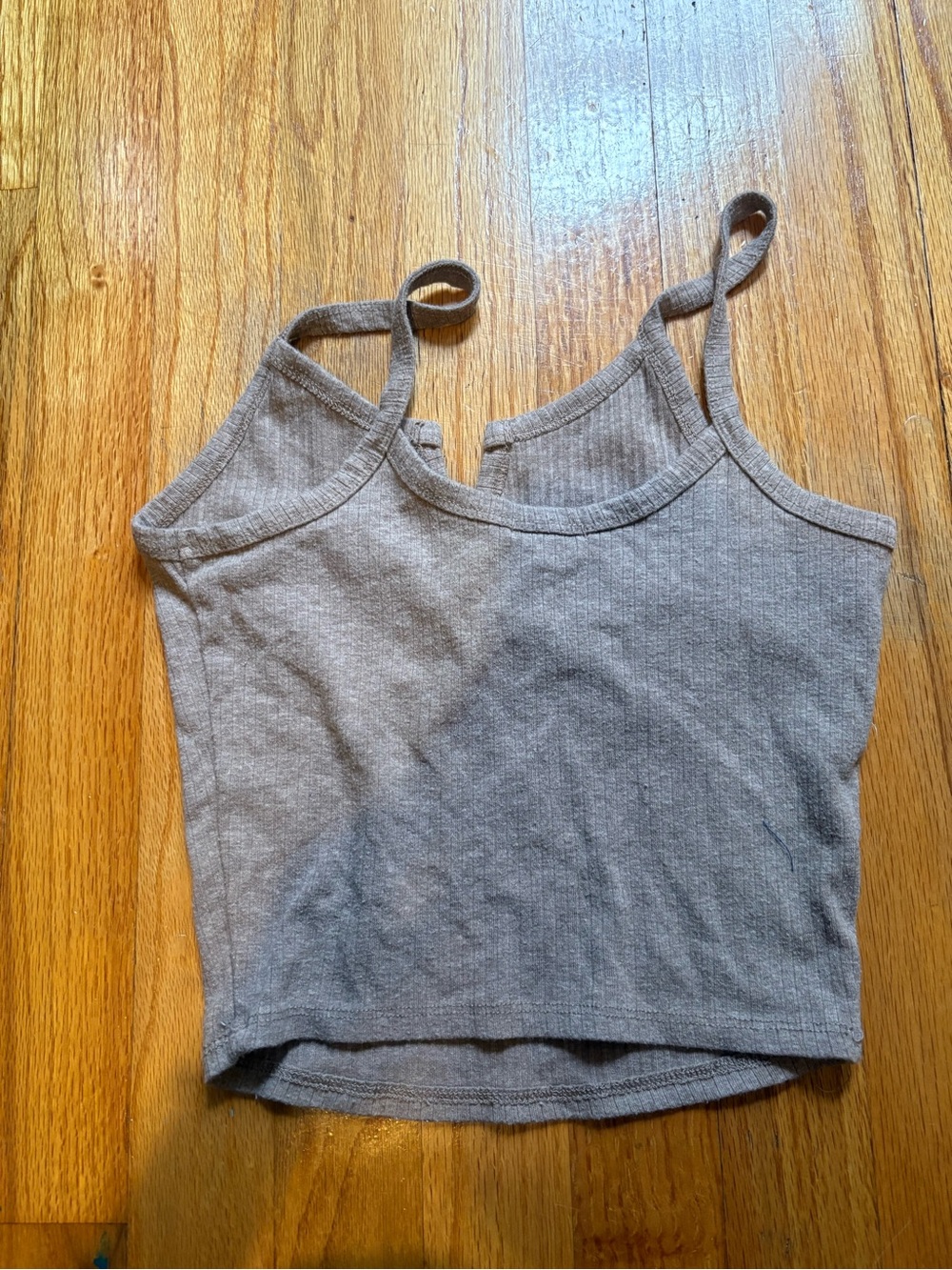 Bozzolo Taupe Ribbed Button-Front Tank - Picture 3 of 3